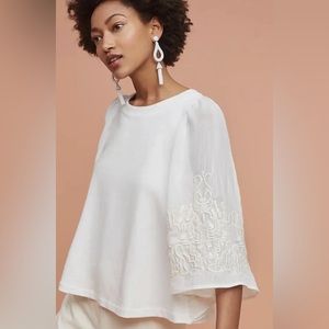 Anthropologie Eri+Ali Kathleen Embroidered Poncho Blouse Top. Never worn.